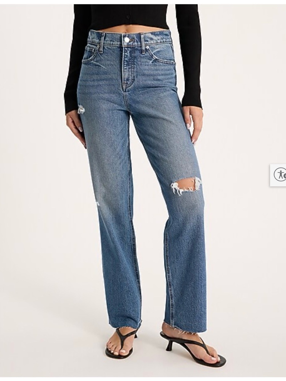 Express Modern Straight High-Rise Jeans - Medium Wash